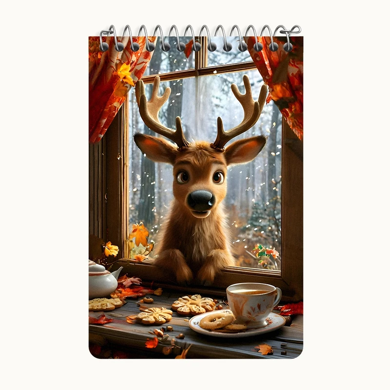 دفتر یادداشت 50 برگ خندالو طرح گوزن بامزه کد F8520