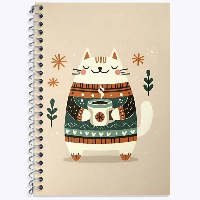 دفتر زبان 50 برگ خندالو مدل سه خط طرح گربه کیوت کد F4875