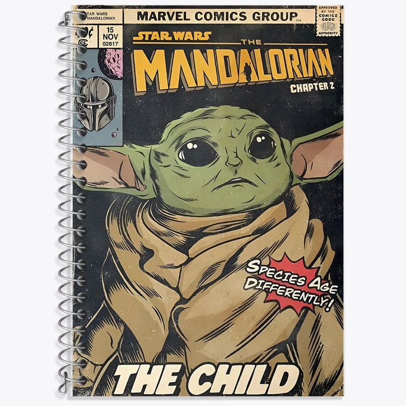 دفتر زبان 50 برگ خندالو طرح بیبی یودا (The Mandalorian) کد F13755
