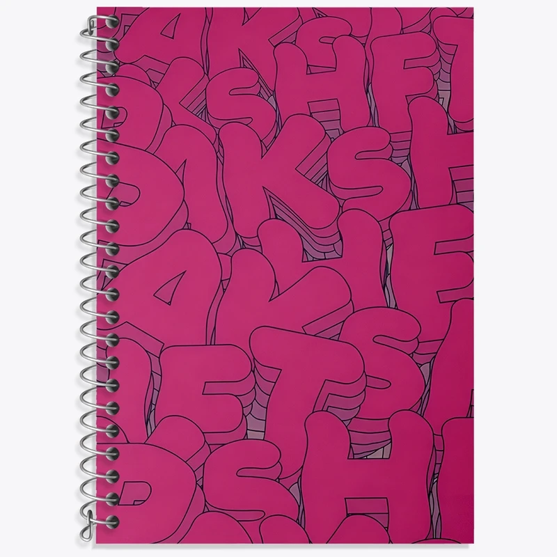 دفتر زبان 50 برگ خندالو مدل سه خط طرح پترن حروف انگلیسی کد N6057