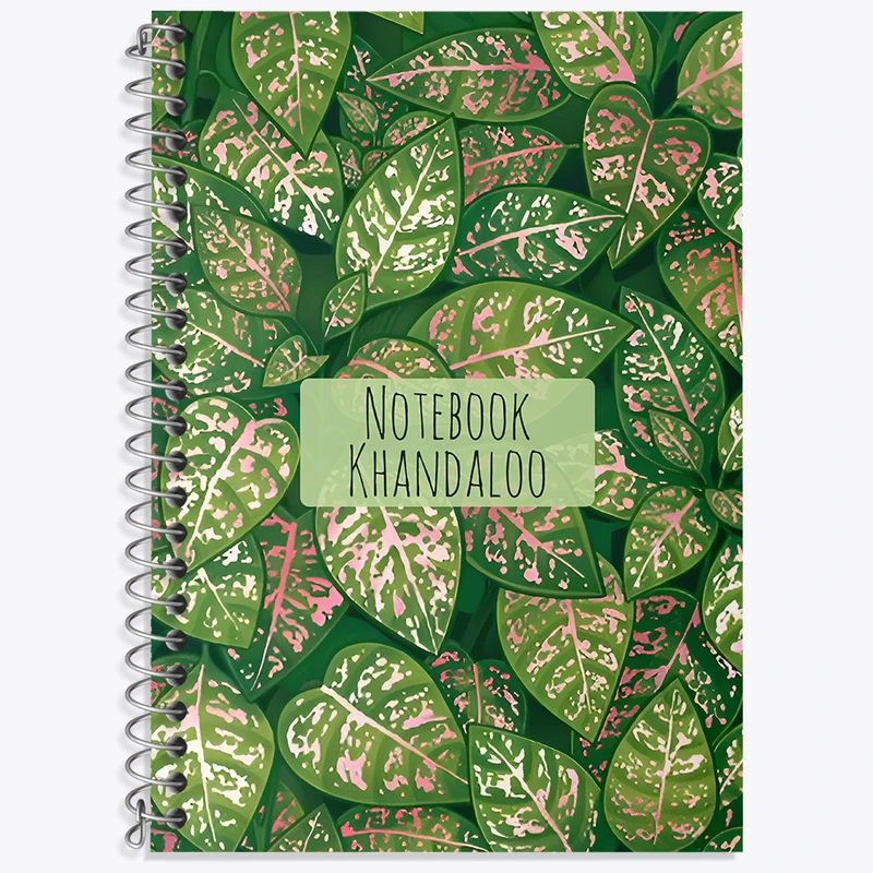 دفتر زبان دوخط 50 برگ خندالو طرح برگ و گیاه کد N7182