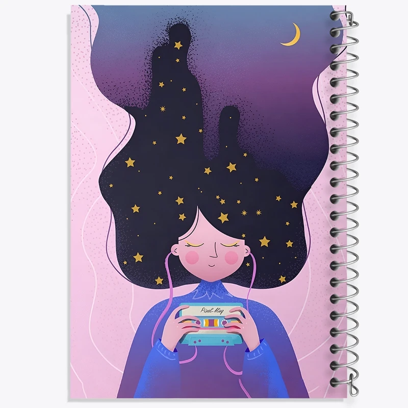 دفتر شطرنجی 50 برگ خندالو طرح دخترانه کد F3738