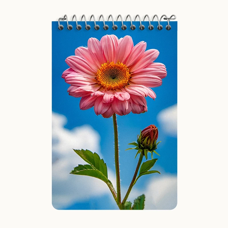 دفتر یادداشت 50 برگ خندالو طرح گل داوودی کد F12034