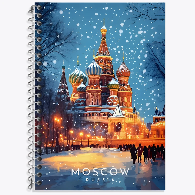 دفتر زبان 50 برگ خندالو مدل سه خط طرح مسکو (Moscow) کد F12895