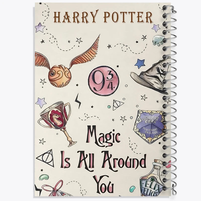 دفتر ژورنال نویسی 50 برگ خندالو مدل نقطه ای طرح هری پاتر (Harry Potter) کد F13631