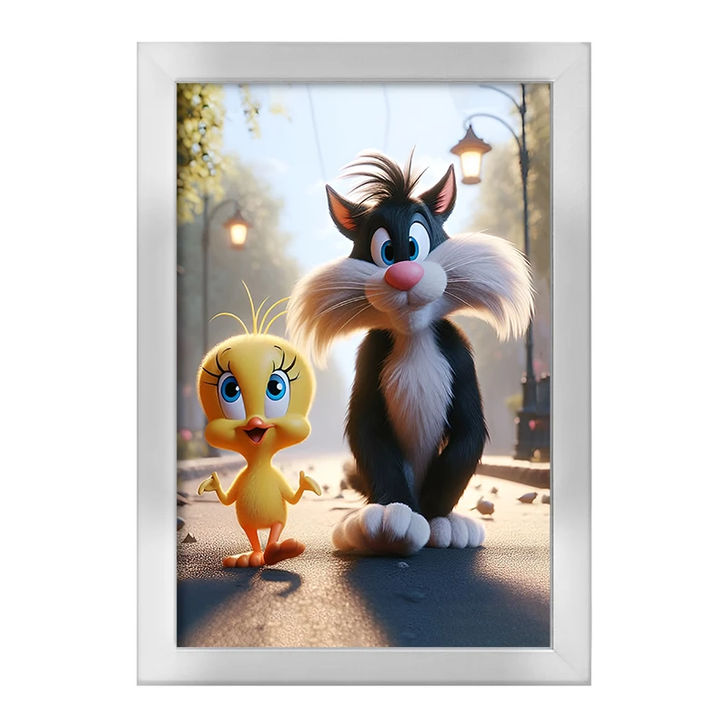 تابلو خندالو طرح سیلوستر و توئیتی کد F10674