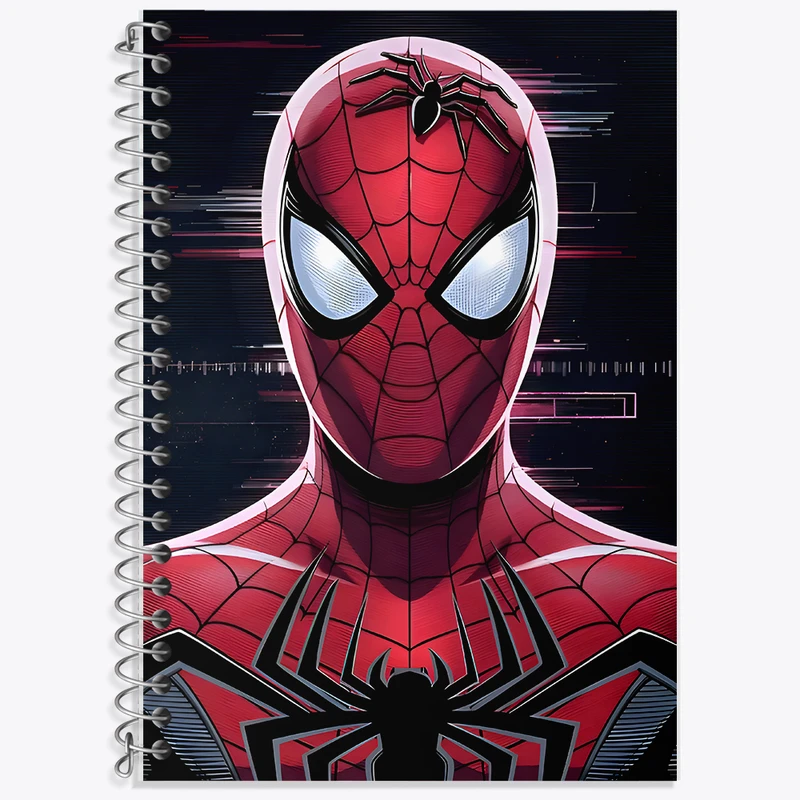 دفتر زبان 50 برگ خندالو مدل دو خط طرح مرد عنکبوتی کد F9133