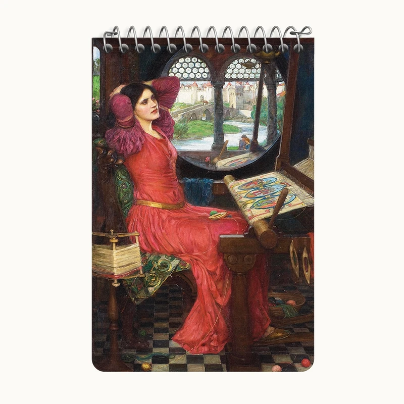 دفتر یادداشت 50 برگ خندالو طرح نقاشی بانوی شالوت اثر جان ویلیام واترهاوس کد F12403