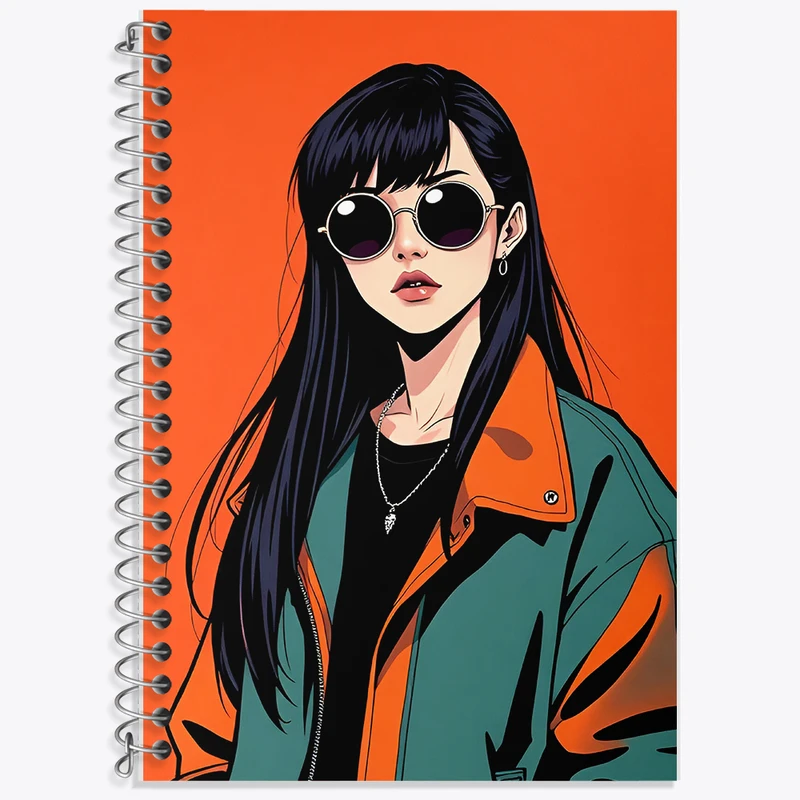 دفتر زبان 50 برگ خندالو مدل دو خط طرح دخترانه فانتزی کد N7400