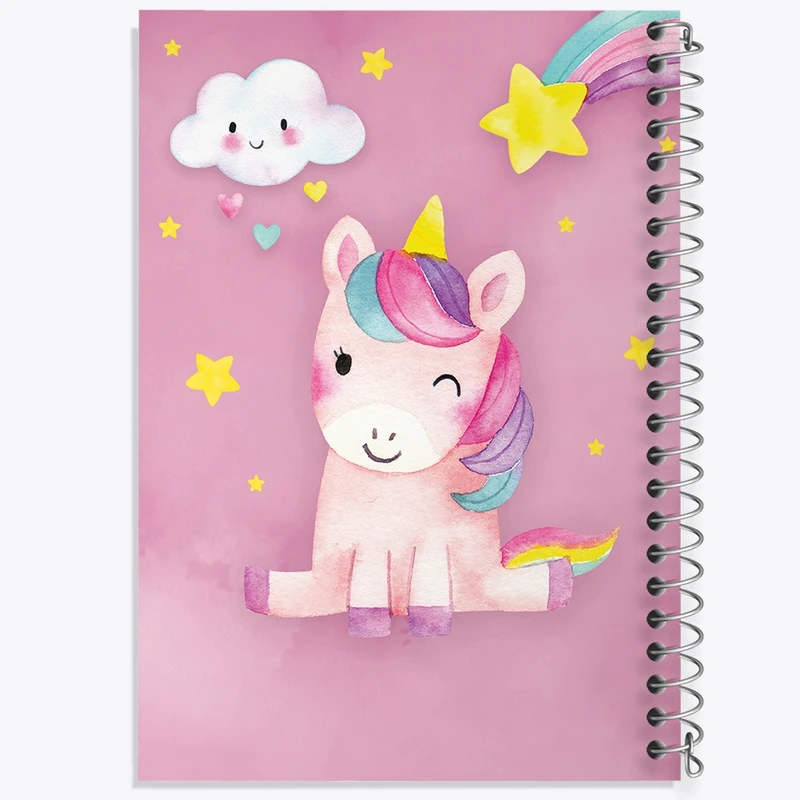 دفتر طراحی 50 برگ خندالو طرح اسب تک شاخ یونیکورن  کد 3843