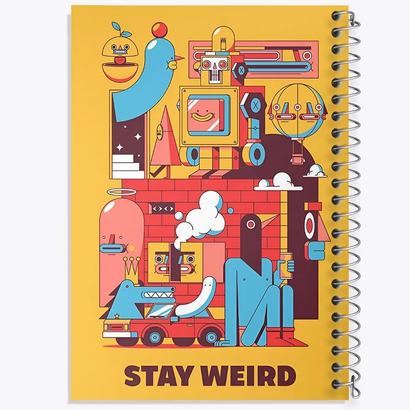 دفتر ژورنال نویسی 50 برگ خندالو مدل نقطه ای طرح Stay Weird کد N6864