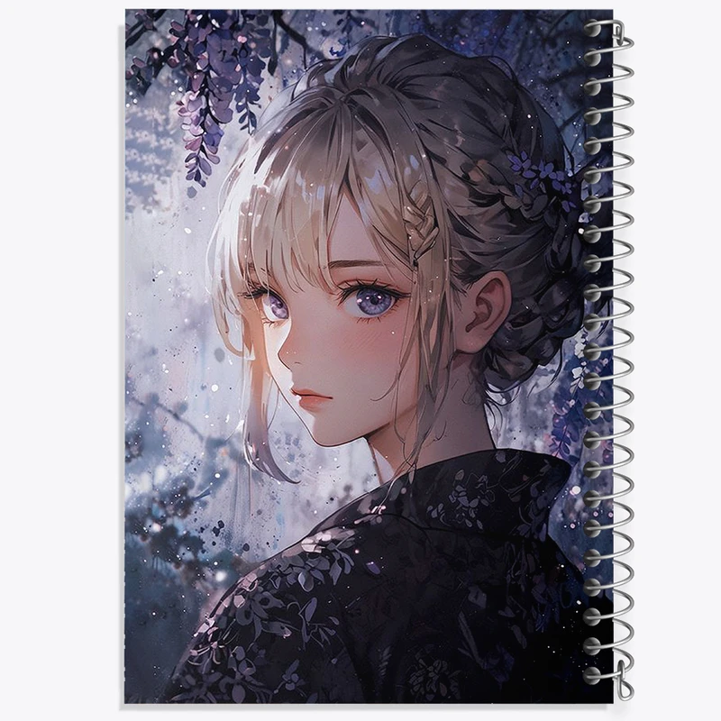 دفتر مشق 50 برگ خندالو طرح دختر انیمه ای کد F2962