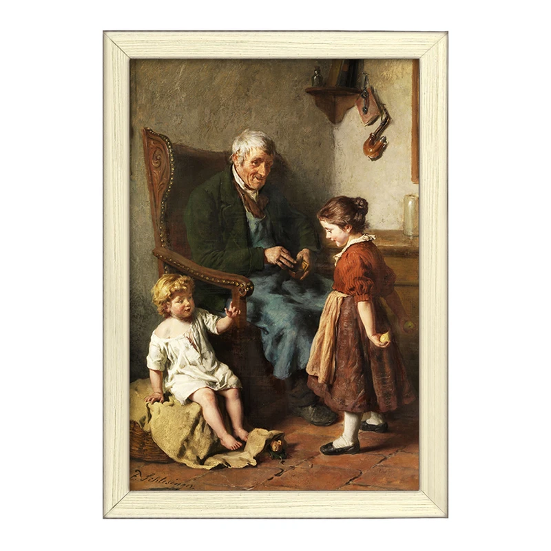 تابلو خندالو طرح نقاشی با پدربزرگ اثر فلیکس شلزینگر کد F12301