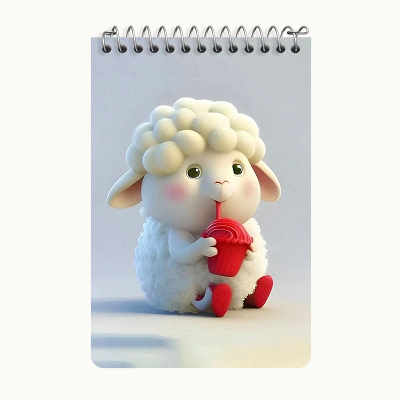 دفتر یادداشت 50 برگ خندالو طرح گوسفند کیوت کد F5701