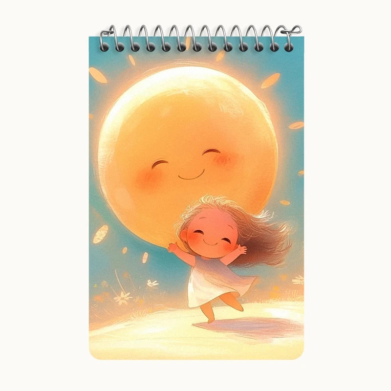 دفتر یادداشت 50 برگ خندالو طرح دختر بامزه و خورشید کد F13703