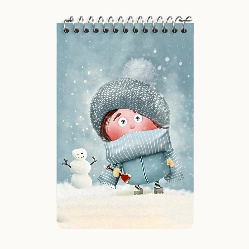 دفتر یادداشت 50 برگ خندالو طرح دختر و آدم برفی کد F8703