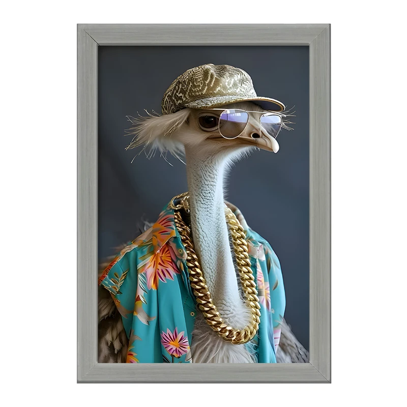 تابلو خندالو طرح شتر مرغ پولدار کد F12749