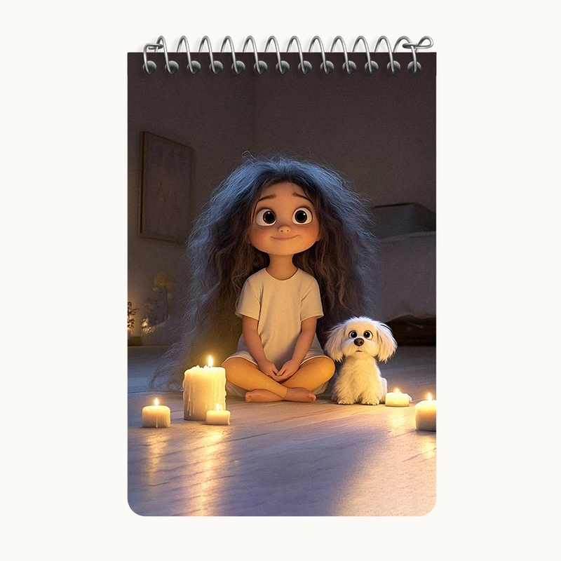 دفتر یادداشت 50 برگ خندالو طرح دخترانه بامزه کد F8753