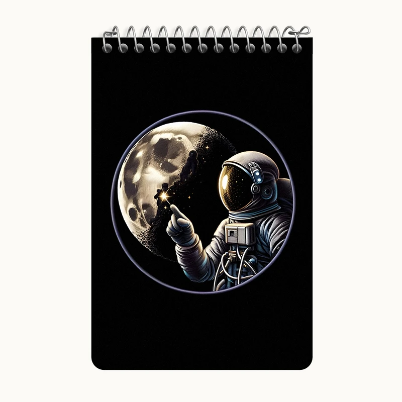 دفتر یادداشت 50 برگ خندالو طرح فضانورد و ماه کد F7011
