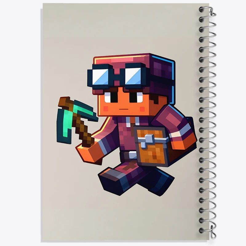 دفتر ژورنال نویسی 50 برگ خندالو مدل نقطه ای طرح ماینکرافت (Minecraft) کد F12066