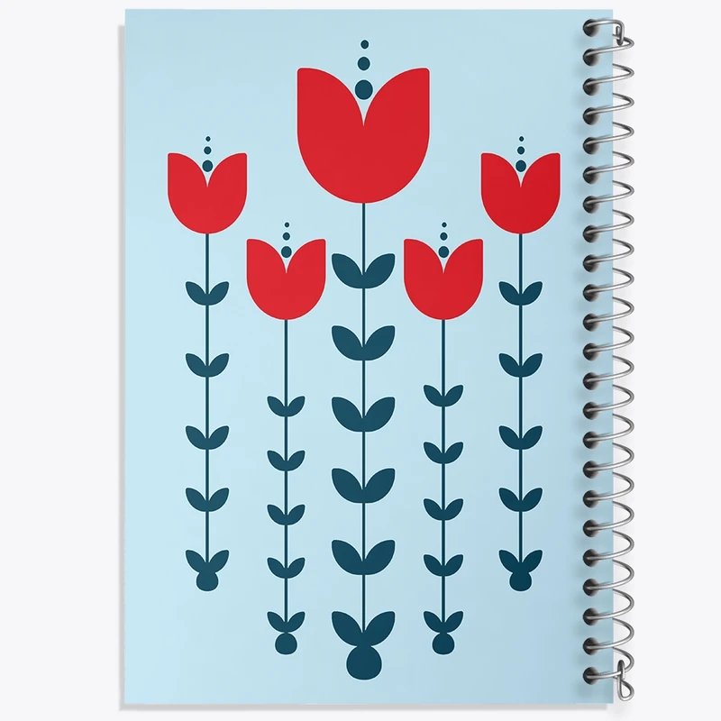 دفتر شطرنجی 50 برگ خندالو طرح گل لاله کد N6885