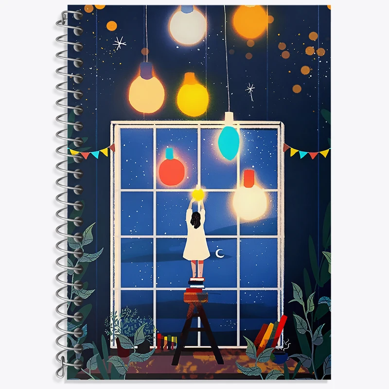 دفتر زبان 50 برگ خندالو مدل دو خط طرح دخترانه کد F4897