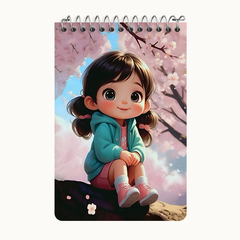 دفتر یادداشت 50 برگ خندالو طرح دخترانه کیوت کد F6170