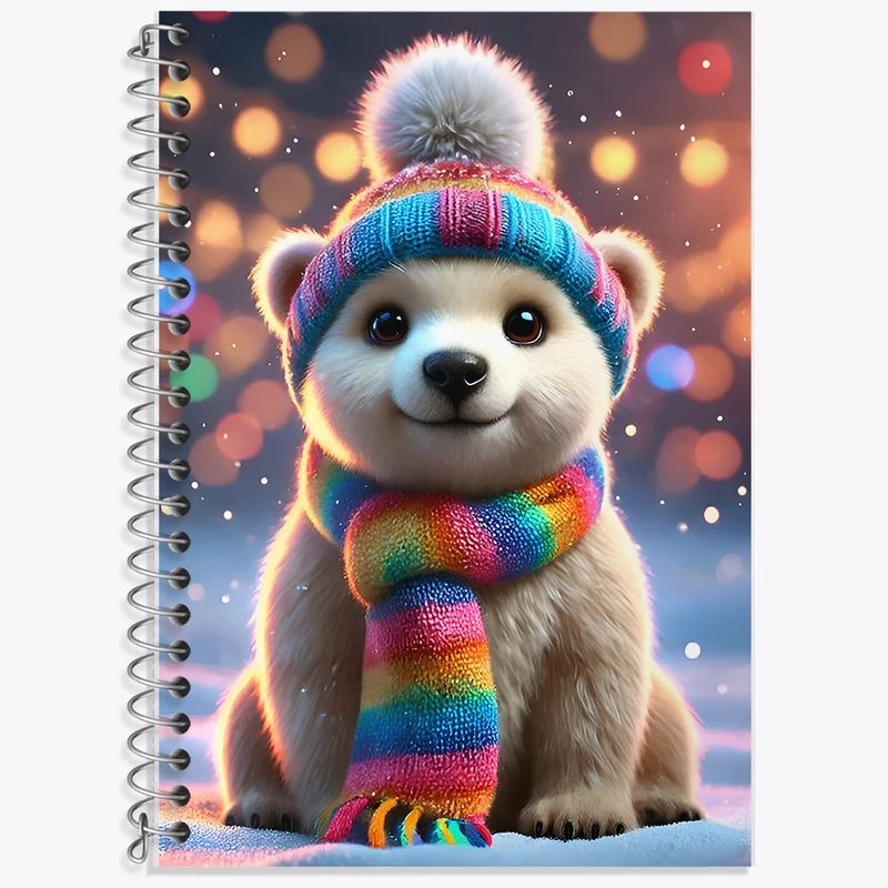 دفتر زبان 50 برگ خندالو مدل سه خط طرح خرس قطبی کیوت کد F9167