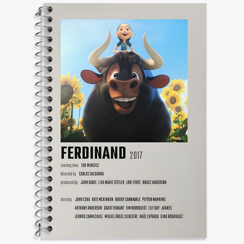 دفتر زبان 50 برگ خندالو مدل سه خط طرح فردیناند (Ferdinand) کد F13223