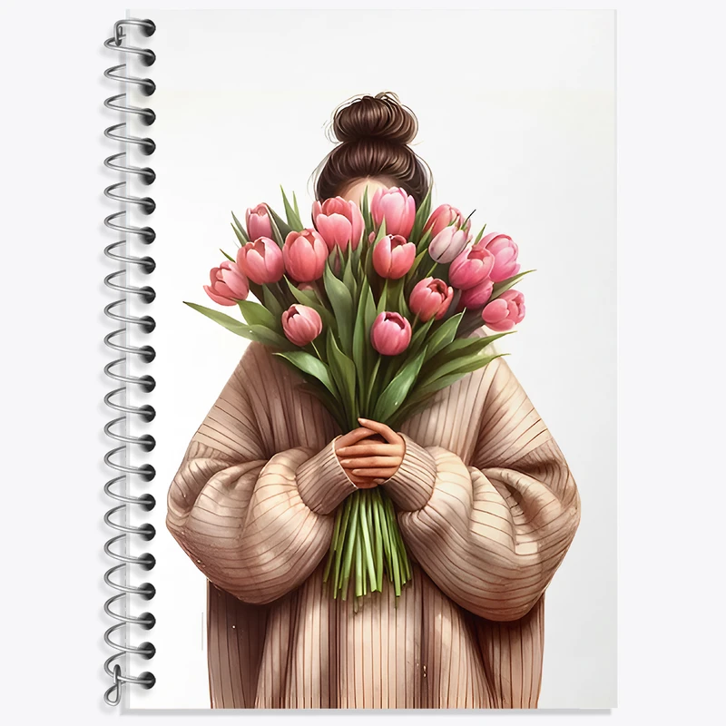 دفتر نت موسیقی 50 برگ خندالو طرح دختر و دسته گل کد F12633