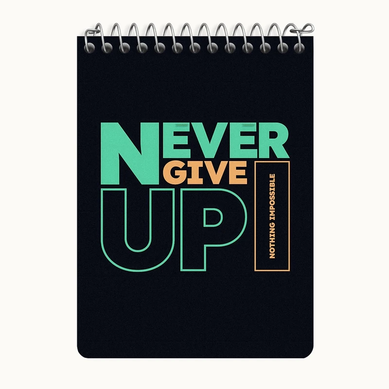 دفتر یادداشت 50 برگ خندالو طرح Never Give Up کد N4017