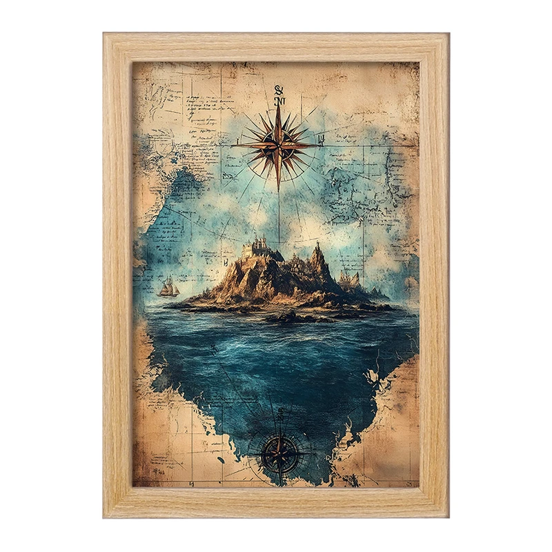 تابلو خندالو طرح نقشه اقیانوس کد F13796