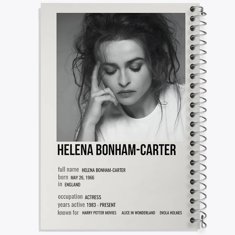 دفتر مشق 100 برگ خندالو طرح هلنا بونهام کارتر (Helena Bonham Carter) کد F13150