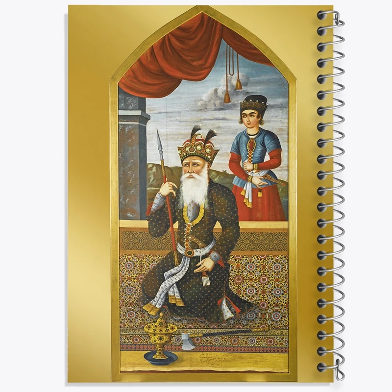 دفتر ژورنال نویسی 50 برگ خندالو مدل نقطه ای طرح نقاشی جمشید شاه اثر مهرعلی کد F12212