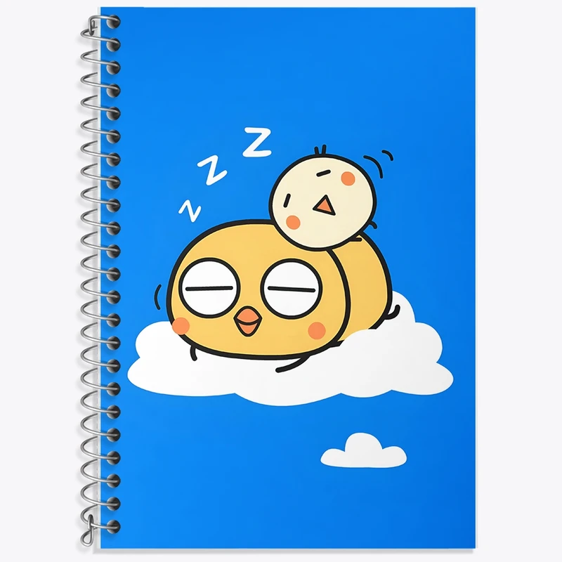 دفتر زبان 50 برگ خندالو مدل سه خط طرح جوجه کیوت کد N7370