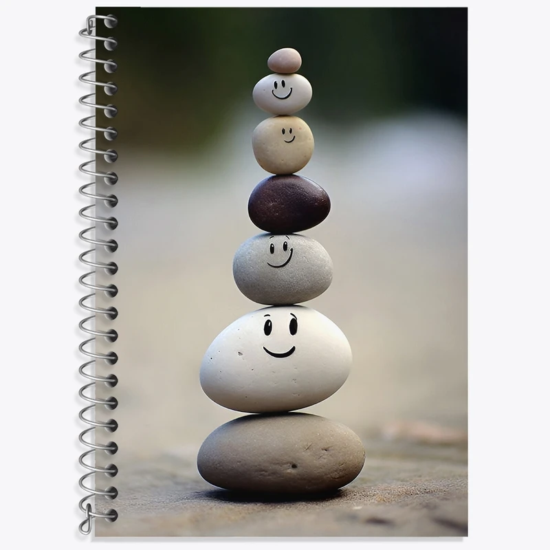 دفتر زبان 50 برگ خندالو مدل سه خط طرح سنگ بامزه کد F4230