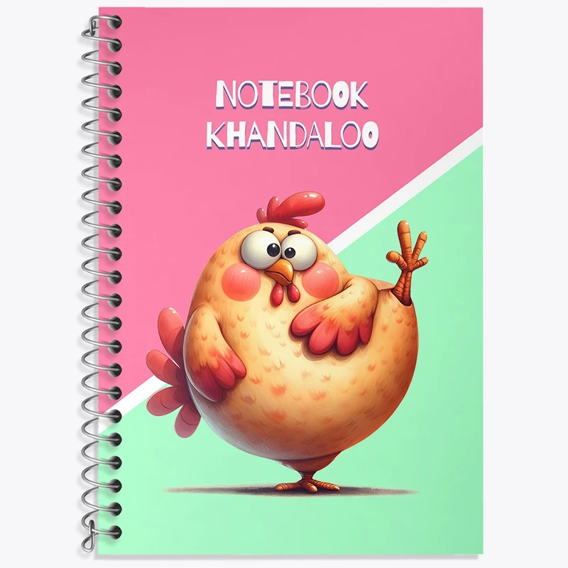 دفتر زبان 50 برگ خندالو مدل سه خط طرح مرغ بامزه کد N7196