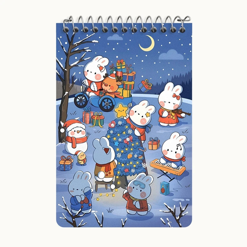 دفتر یادداشت 50 برگ خندالو طرح خرگوش های بامزه کد F8747