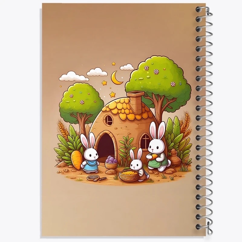 دفتر طراحی 50 برگ خندالو طرح خرگوش کیوت کد N4515