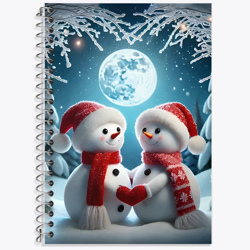 دفتر زبان 50 برگ خندالو مدل دو خط طرح آدم برفی بامزه کد F11823