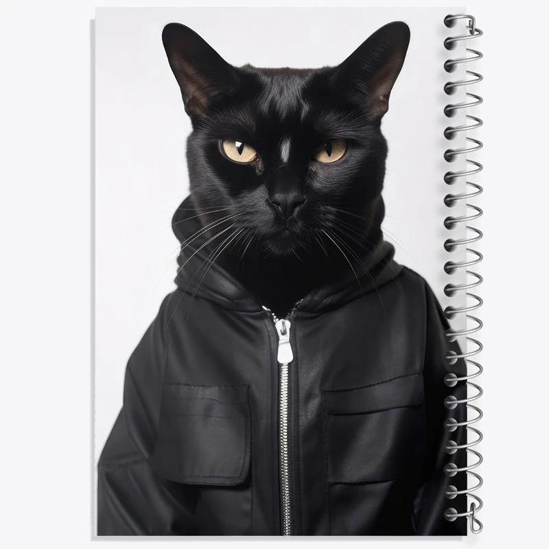 دفتر شطرنجی 50 برگ خندالو طرح گربه سیاه کد F3113