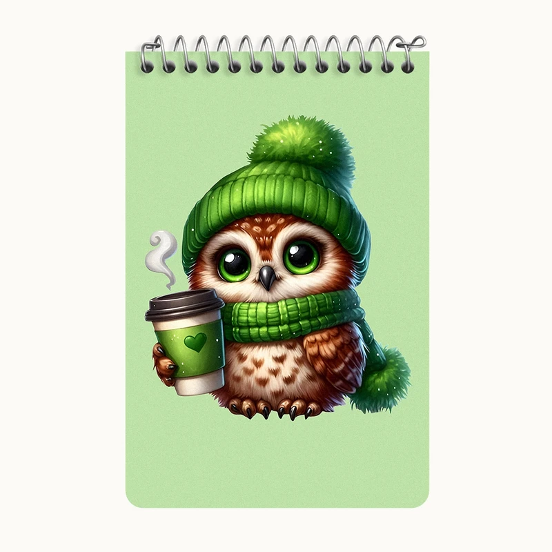 دفتر یادداشت 50 برگ خندالو طرح جغد کیوت کد F7696