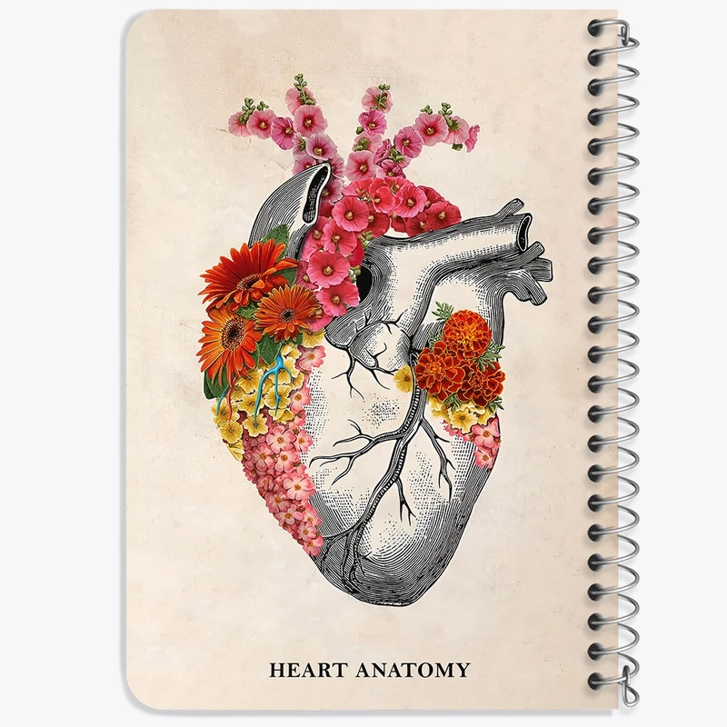 دفتر یادداشت 50 برگ خندالو طرح آناتومی قلب (Heart Anatomy) کد F14024