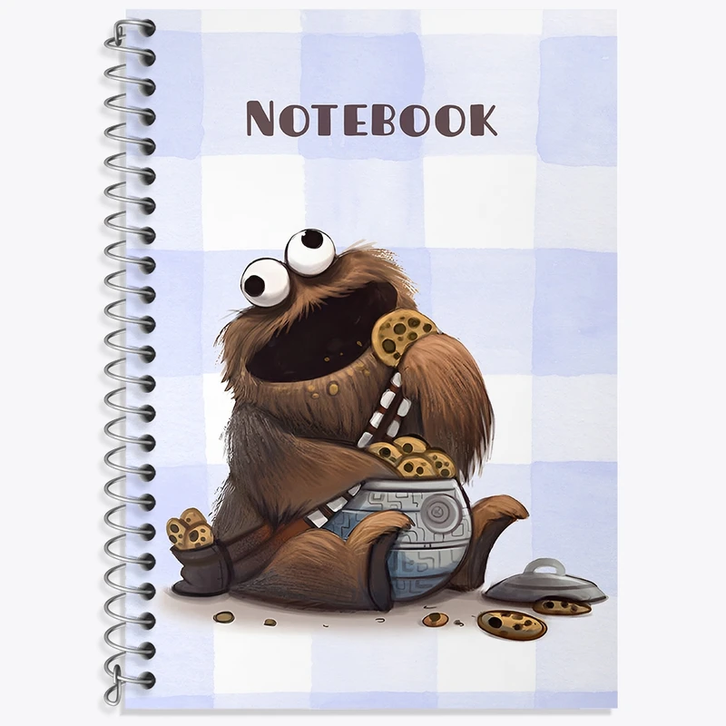 دفتر زبان 50 برگ خندالو مدل سه خط طرح هیولای کلوچه (Cookie Monster) کد N6547