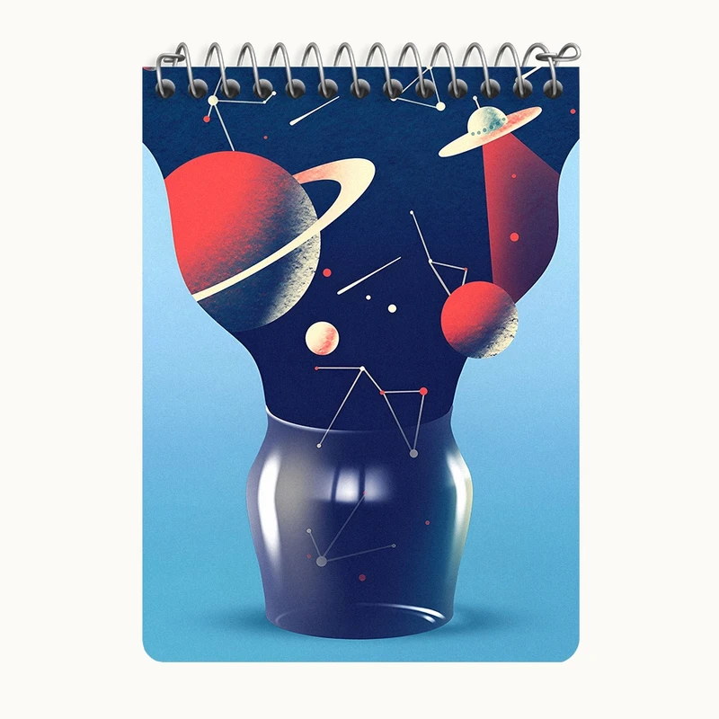 دفتر یادداشت 50 برگ خندالو طرح فضایی کد N6144