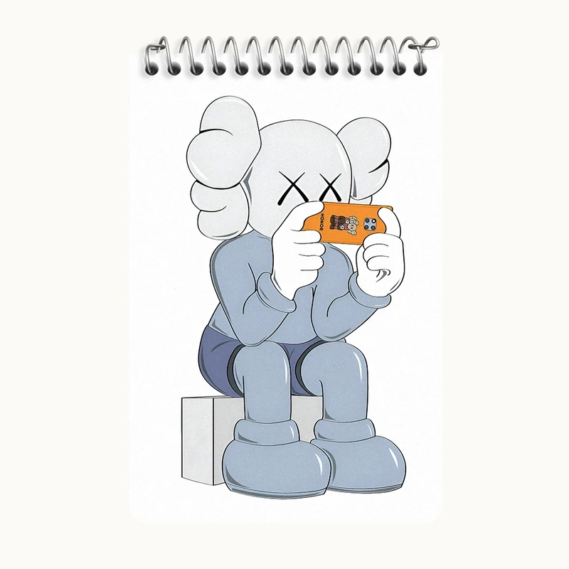 دفتر یادداشت 50 برگ خندالو طرح عروسک کاز (kaws) کد F4001