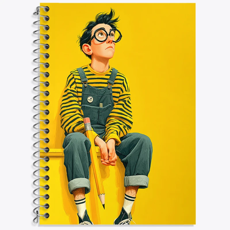 دفتر زبان 50 برگ خندالو مدل دو خط طرح پسرانه فانتزی کد N8387