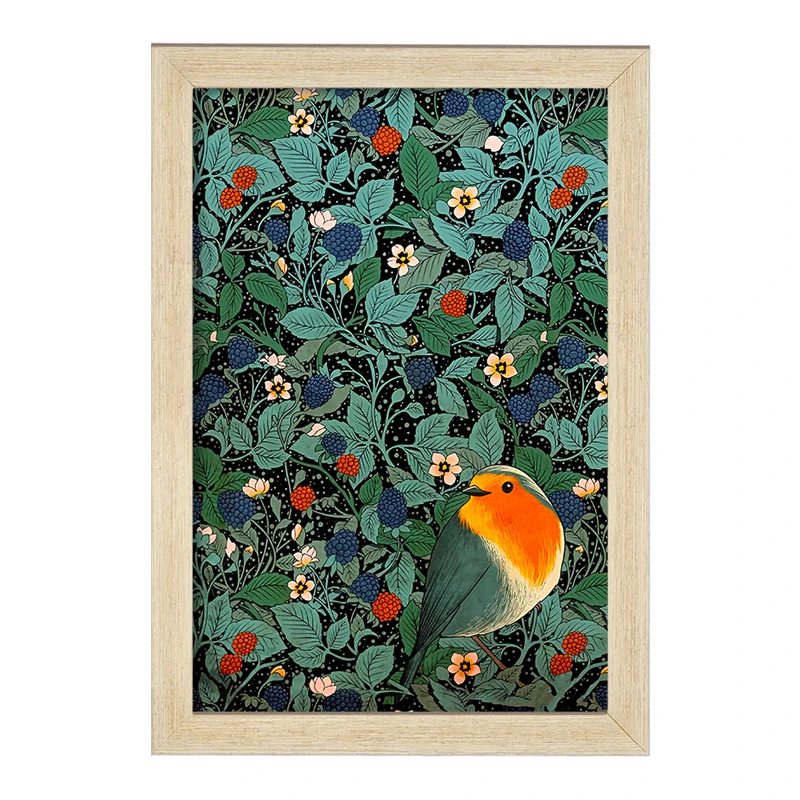 تابلو خندالو طرح گل و مرغ کد F14131