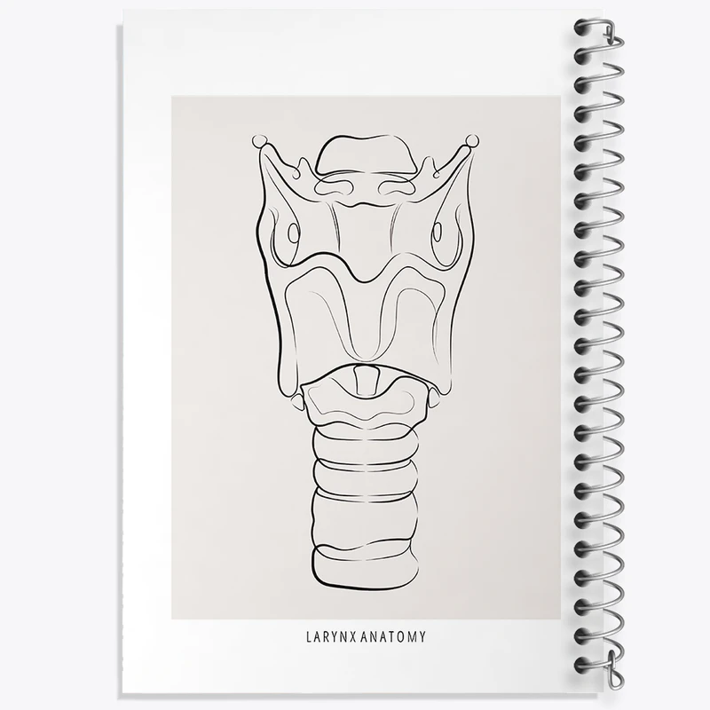 دفتر مشق 100 برگ خندالو طرح آناتومی حنجره (Larynx Anatomy) کد F13908