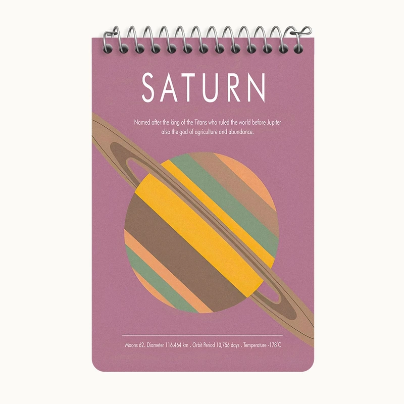دفتر یادداشت 50 برگ خندالو طرح زحل (Saturn) کد F13886